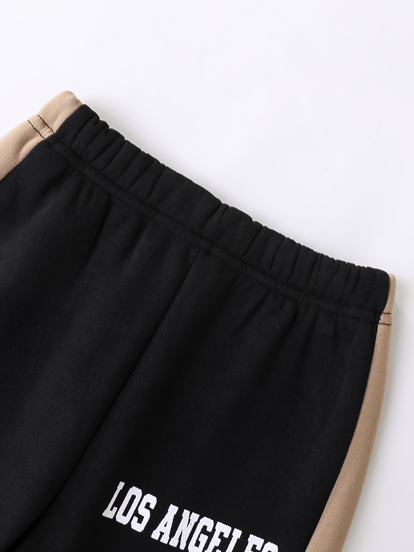 2pcs Boys' Autumn/Winter Fleece-Lined Hooded Sweatshirt and Pants Set, Simple Letter Print Fashion Classic Outfit for Outdoor Sports and Casual Wear, 100% Polyester Knit Stretch Fabric, Ideal Gift Choice for Kids, Perfect for