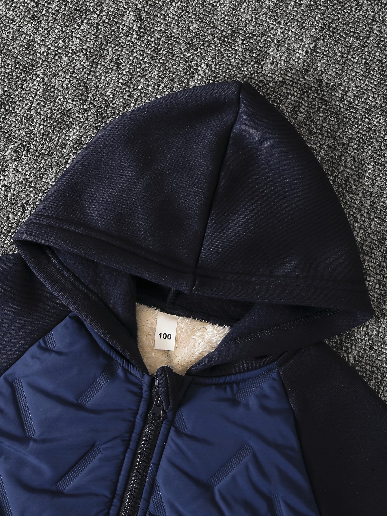 DONABEBE Boys' 2pcs Winter Hooded Jacket & Pants Set - Navy Blue/White Striped Full-Zip Thick Warm Outfit, Casual Playwear & Everyday Outfits for Boys, Easy Care, Perfect for Outdoor, Winter Jacket And Pants For Boys, Winter