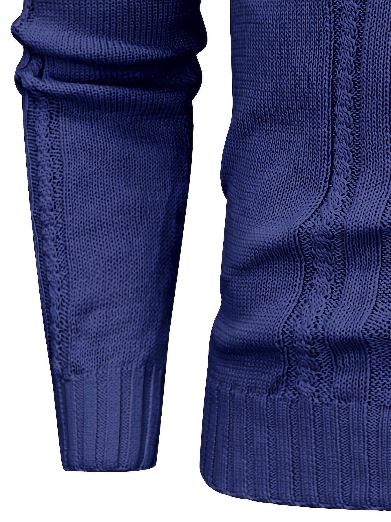 Տղամարդու բարձր օձիքով տաք տրիկոտաժե սվիտեր - ձգվող նորաձև ժապավենավոր սվիտեր, էլեգանտ ջենտլմենական կարդիգան