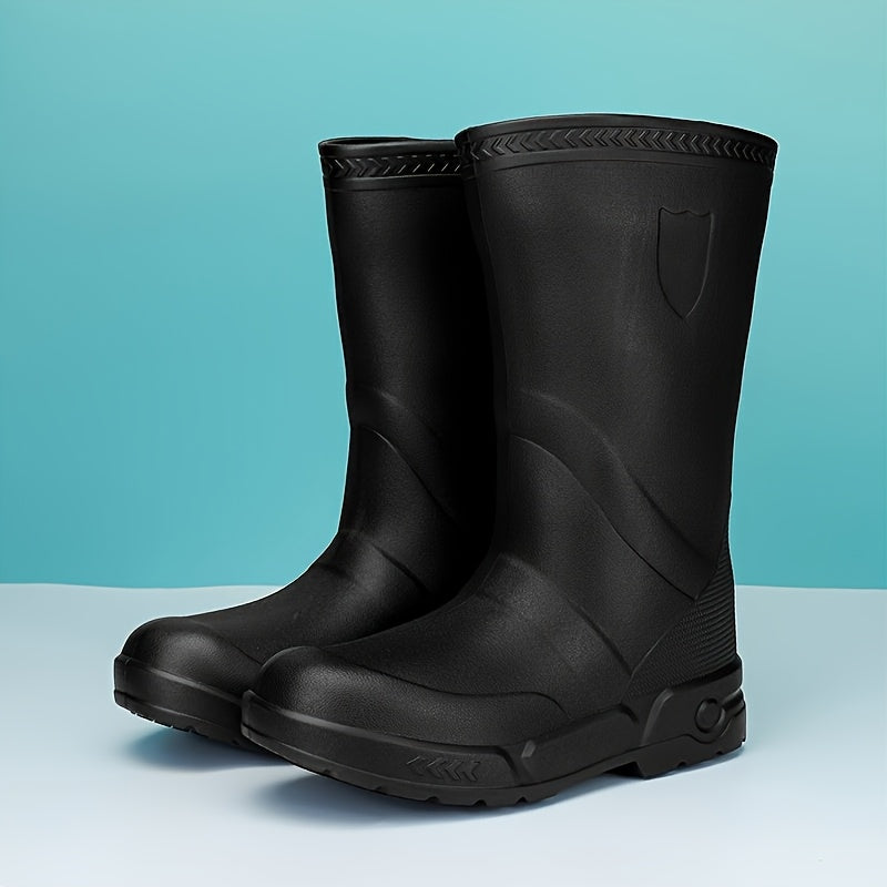 Men's Tall Lightweight Waterproof EVA Rain Boots for Outdoor