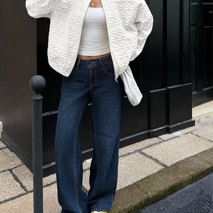 Միագույն կայծակաճարմանդով առօրյա բաճկոն