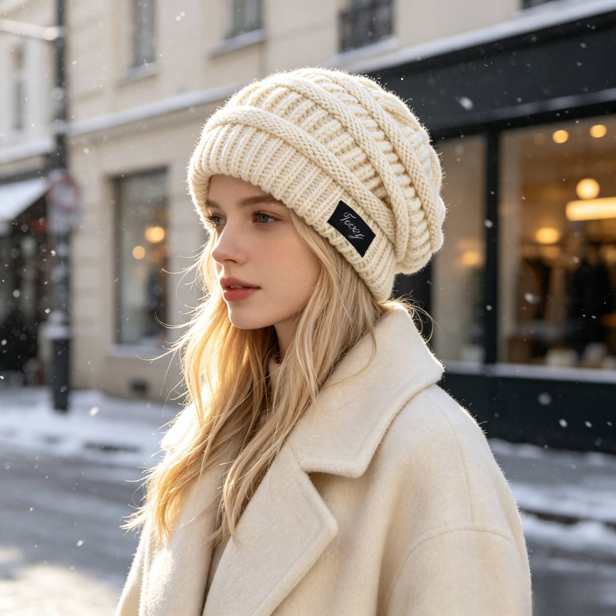 Unisex Chunky Polyester Beanie for Fall and Winter