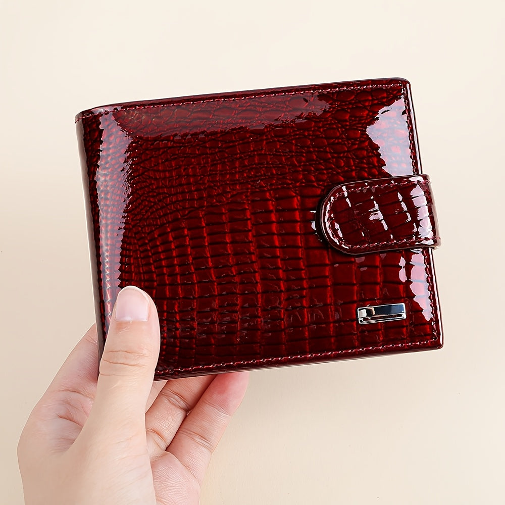 NIUCUNZH Full-Feature Genuine Leather Wallet Compatible for Men & Women - Top-Grain Cowhide with Magnetic Closure, Multi-Card, Photo & Coin Pocket, Passport Holder - Elegant Crocodile-Embossed Design, Valentine's/Mother's/Tha - ayq