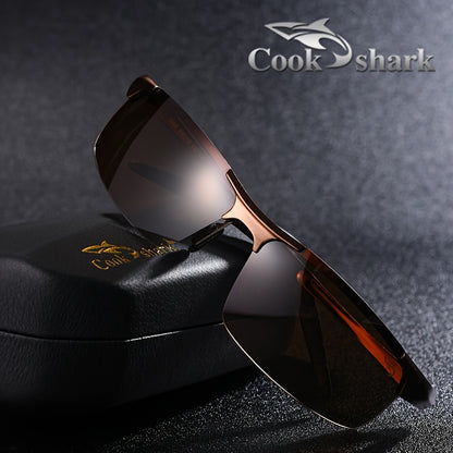 CookShark Polarized Men's Sunglasses Rimless Magnesium Alloy Frame