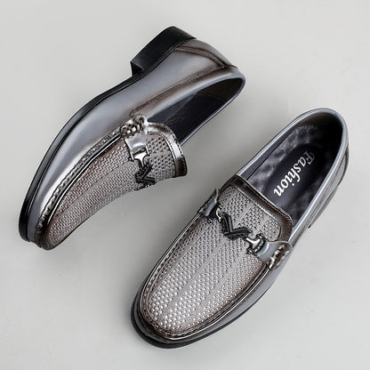 Men's Breathable PU Mesh Loafers - Casual Business Shoes