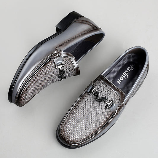 Men's Breathable PU Mesh Loafers - Casual Business Shoes - ayq