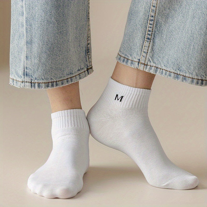 5pairs Men's Thin Mesh Breathable Sweat Absorption Socks For Summer, Men's Trendy Socks