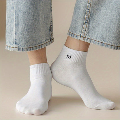 5pairs Men's Thin Mesh Breathable Sweat Absorption Socks For Summer, Men's Trendy Socks