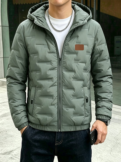 Men's Hooded Zipper Jacket for Fall Winter Outdoor Sports