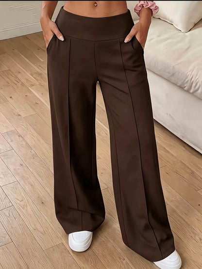 Women's High Waisted Wide Leg Lounge Pants with Pockets