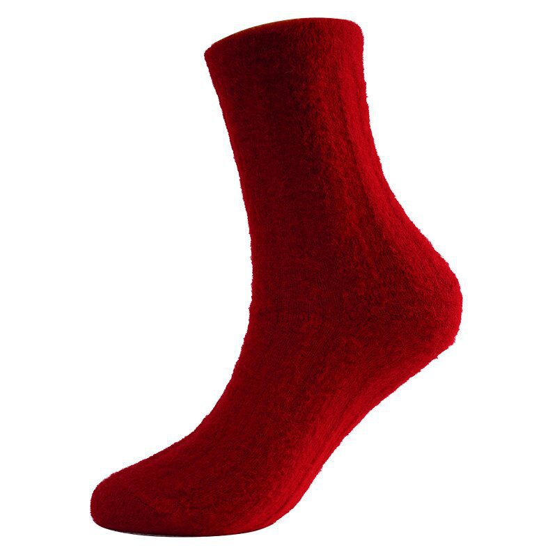 5-Pack Fashion Trendy Striped Design Festive Red New Year Floor Socks, New Autumn/Winter Style, Comfortable Soft Thickened Warm Casual Sports Outdoor Versatile Women's Terrycloth Socks,  Winter Socks, Festive Socks, Stylish S