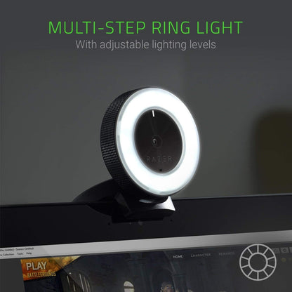 Razer Kiyo Full HD 1080P Lighting 12 LED Webcam, Black