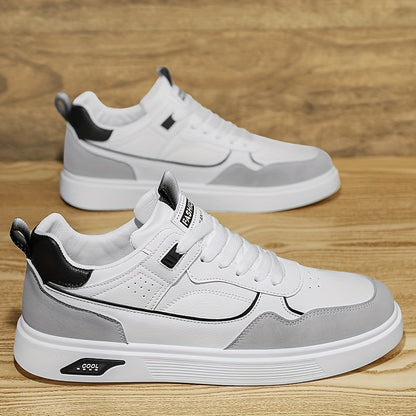 Men'S Casual Athletic Sneakers - Lightweight, Breathable, Fashion-Forward Skate Shoes with Faux Cover and PVC Sole for Outdoor Activities, Hiking, and Everyday Wear, Low-Top Design, Lace-Up Closure, Allseason Shoes | Versatil