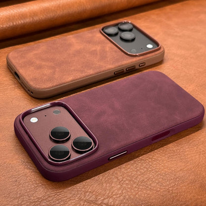 Luxury Retro Faux Sheepskin Leather Phone Case for iPhone 13-18 Pro Ma