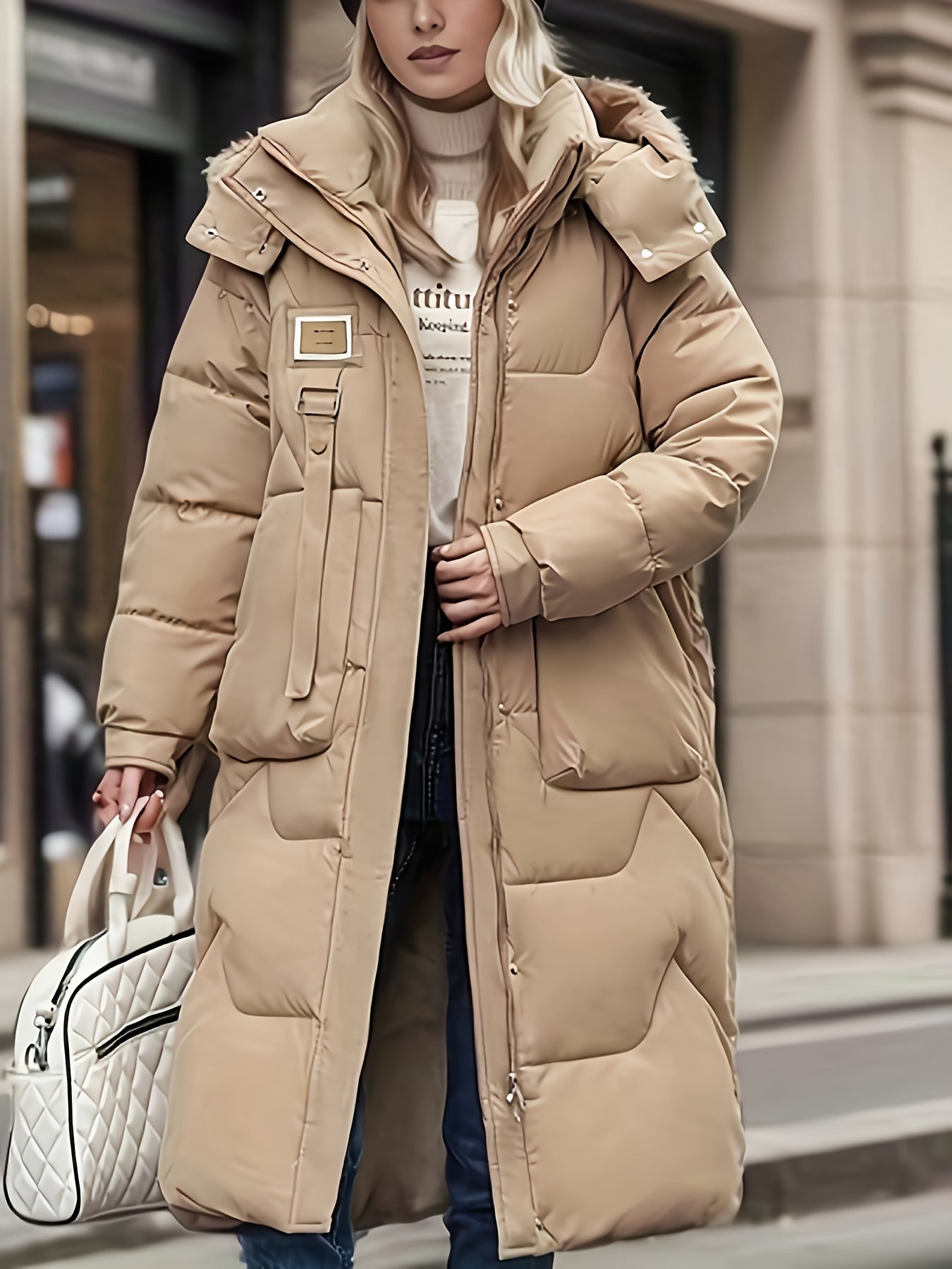 European and American winter thick jacket, new knee length jacket, loose fitting jacket for women
