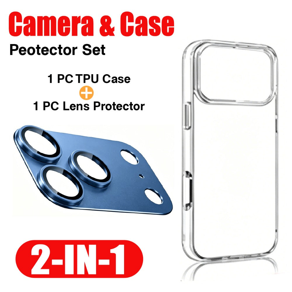 2pcs iPhone 18/17 Pro Max TPU Case and Aluminum Camera Protector