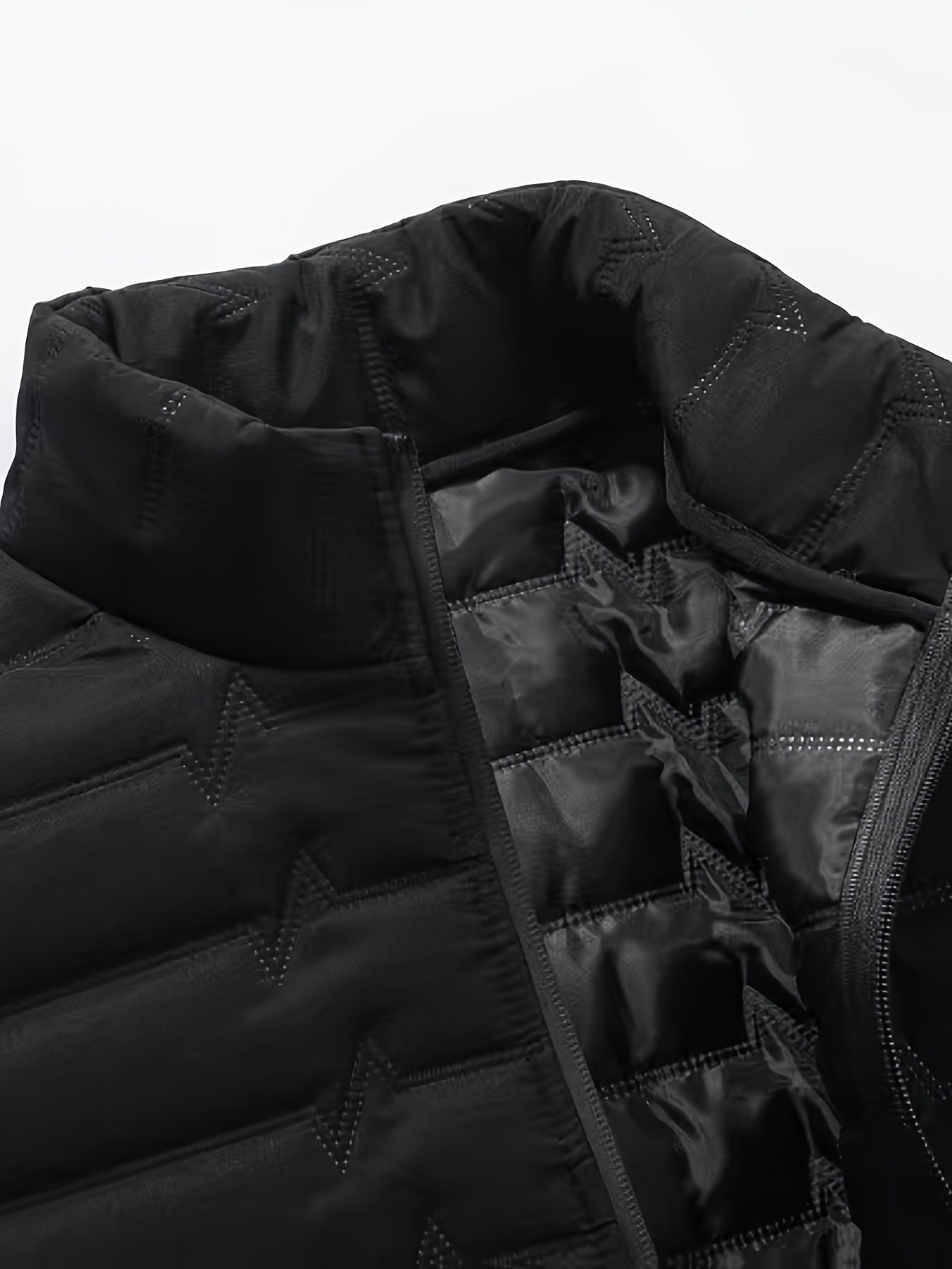 Men's Outdoor Sports Warm Vest Jacket, Stand Collar Multi-Pocket Practical Vest, Soundwave Technology Composite Print Windproof High Quality Sports Jacket - ayq
