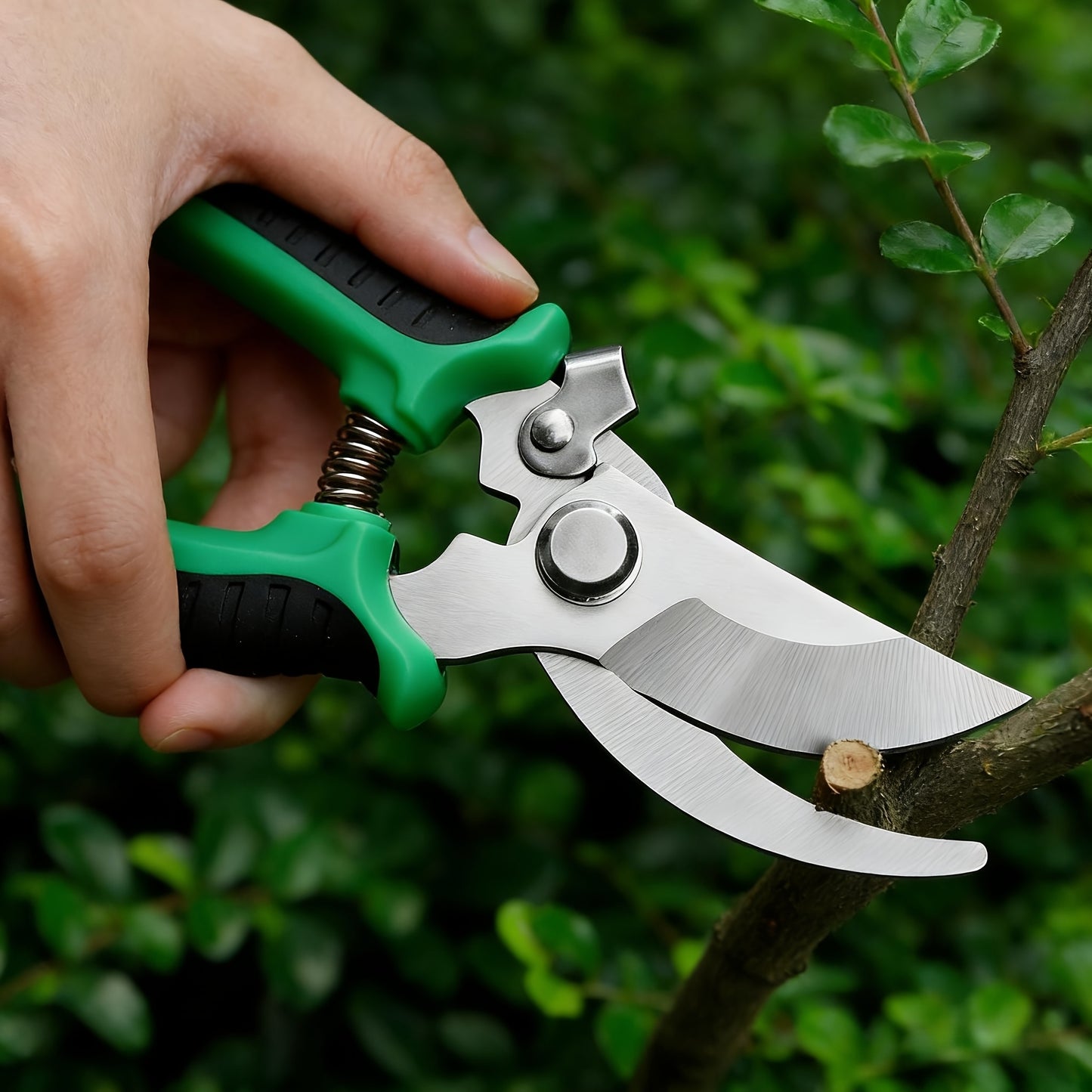 Gardening Scissors | Comfortable Grip, Spring-Assisted, Sharp and Non-Slip, Ideal for Pruning Branches and Flowers, Modern Stainless Steel Blades