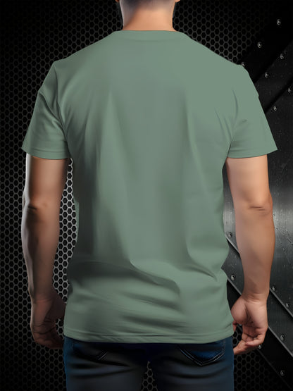 Տղամարդկանց ALPHA Graphic շապիկ՝ հարմարավետ և բազմակողմանի, բաց կանաչ վզով կարճաթև թիկնոց ԱՄՆ դրոշի ներշնչված տպագրությամբ, պոլիեսթեր խառնուրդ, իդեալական ամառ