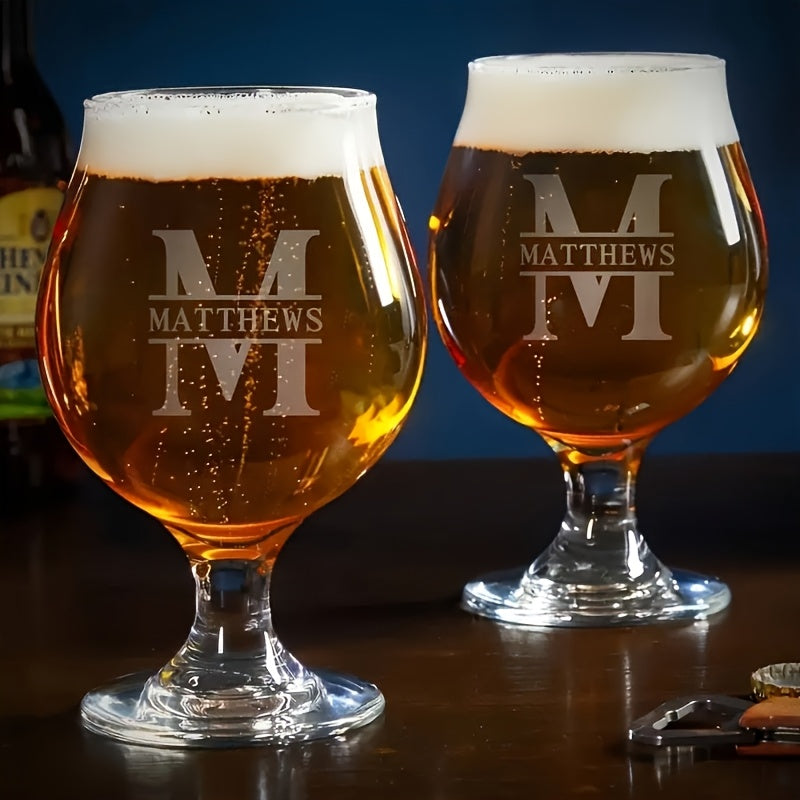 Personalized Glass Beer & Wine Cups - Durable, Scratch-Resistant