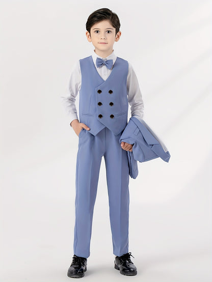 Boys' British-Style Vest and Pants Set for Spring & Autumn