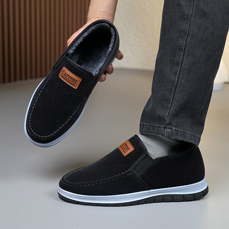 2024 Winter New Men's Boots, Comfortable Casual Versatile Slip-On -Lined Boots, Non-Slip Wear-Resistant Dad Shoes