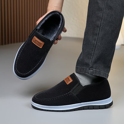 2024 Winter New Men's Boots, Comfortable Casual Versatile Slip-On -Lined Boots, Non-Slip Wear-Resistant Dad Shoes