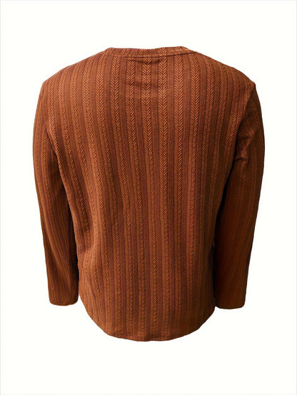 Men's Slim-Fit Long Sleeve T-Shirt - Casual  Stylish, Perfect for Fall/Winter, Machine Washable
