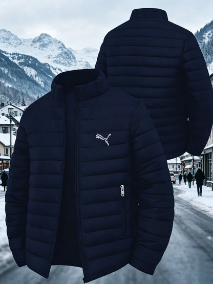 Men's Casual Stand Collar Jacket Lightweight Windproof Warm