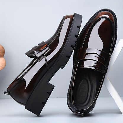Men's Genuine PU Leather Business Casual Slip-On Shoes