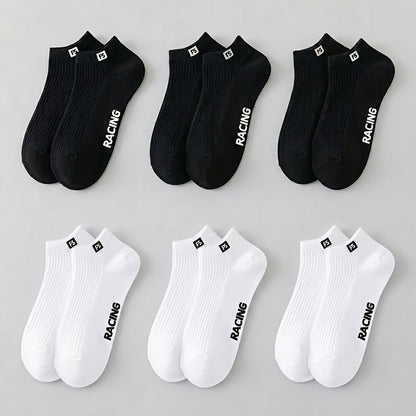 6 Pairs Men's Breathable Short Athletic Socks for Summer