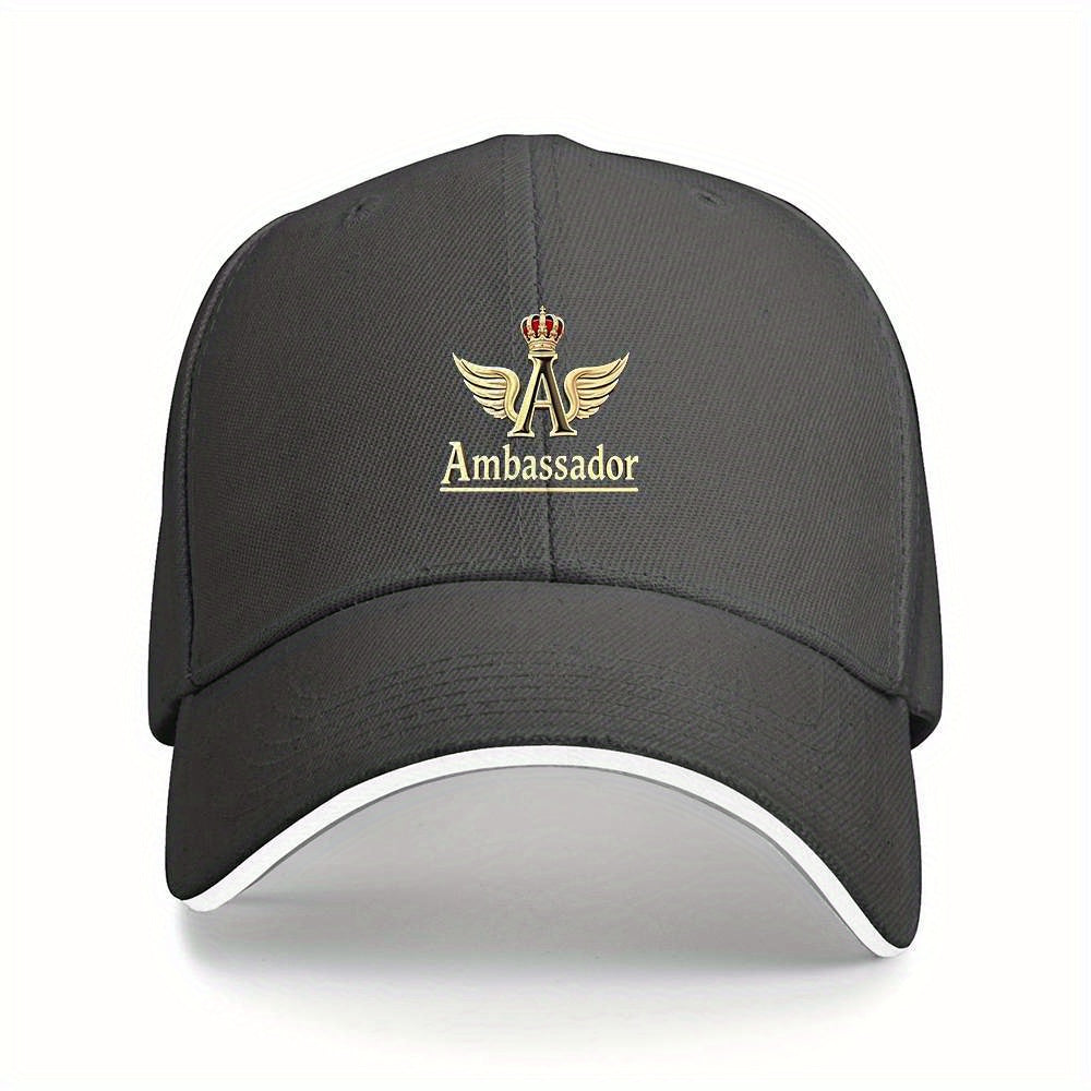Unisex Lightweight Adjustable Trucker Hat with Golden Winged Emblem