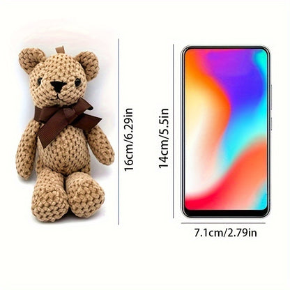 15cm/5.9inch 15cm Bear Stuffed Plush Toys Baby Cute Dress Key Pendant Pendant Dolls Gifts Birthday Wedding Party Decor 1pc