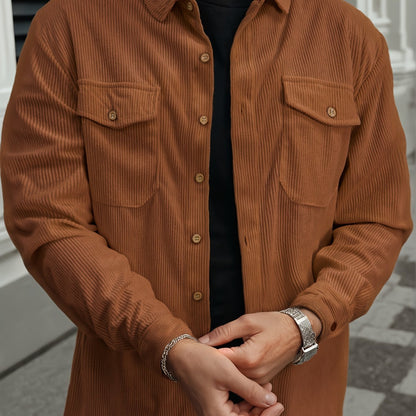 Men'S Long-Sleeve Business Casual Shirt in Lightweight Fabric for Spring And Summer, Featuring a Wrinkle-Resistant And Easy-Care Design.