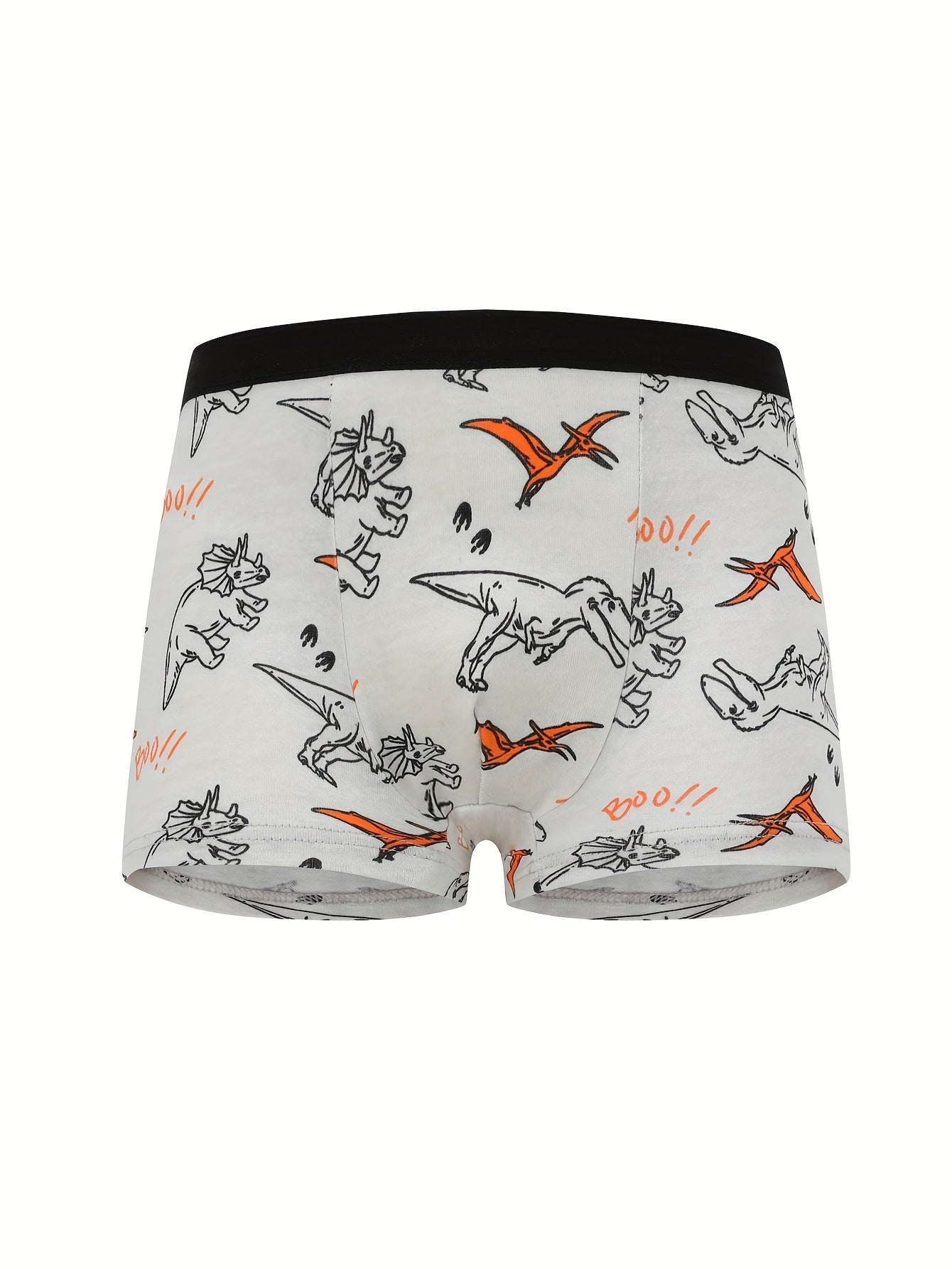 [4 հատ Cute Dinosaur Print Boys' Boxer Briefs] 4-Pack Cute Dinosaur Print Բամբակյա Բռնցքամարտիկ Տղաների համար, Փափուկ տրիկոտաժե ներքնազգեստ միջին առաձգականությամբ, սովորական պիտանի - Տղաների բամբակյա ներքնաշորեր