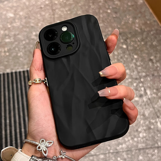 Շքեղ ծալքավոր միագույն հեռախոսի պատյան iPhone 16 15 14 13 12 11 Pro Max Plus-ի համար, հարվածակայուն պարզ հեռախոսի պատյան, հեռախոսի հետևի կափարիչը հարմար է Apple 16 15 14 Plus հեռախոսի պատյանի պարագաների համար։