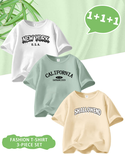 Baby Boys' Casual Long Sleeve T-Shirts with Letter Prints, Spring/Summ