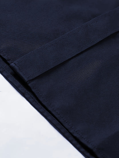Men's Solid Color Slim Fit Shirt with Lapel Collar for All Seasons