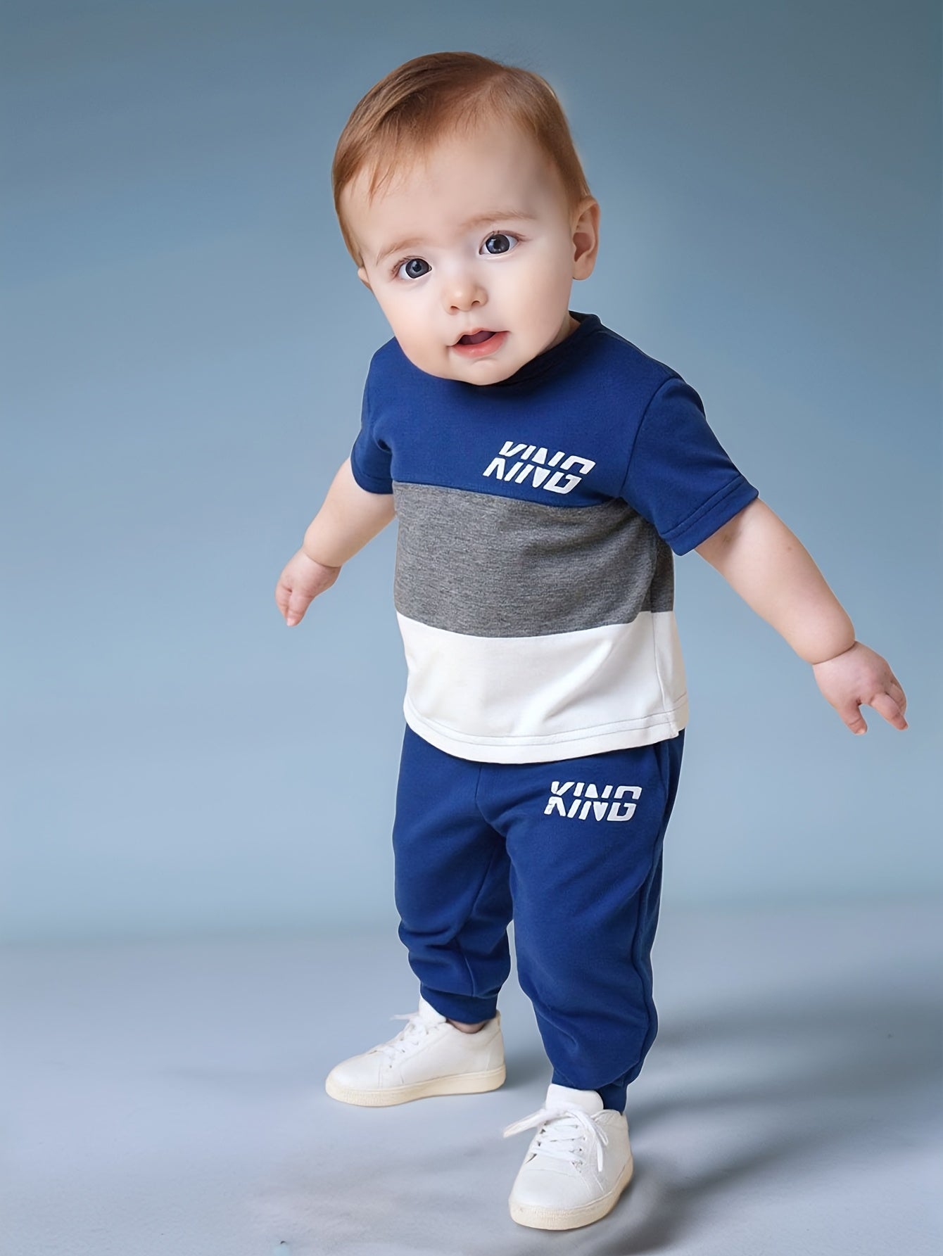 Boys' Casual 2-Piece Pants & T-Shirt Set, Spring Summer