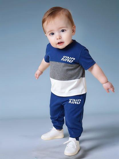 Boys' Casual 2-Piece Pants & T-Shirt Set, Spring Summer