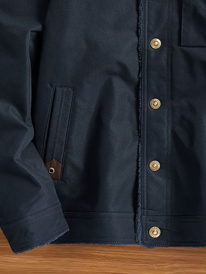 Տղամարդկանց բարձրակարգ, նորաձև, առօրյա, բազմակողմանի, բրդյա ծածկույթով, հաստ, քամուց պաշտպանող, տաք, գլխարկով ձմեռային բաճկոն