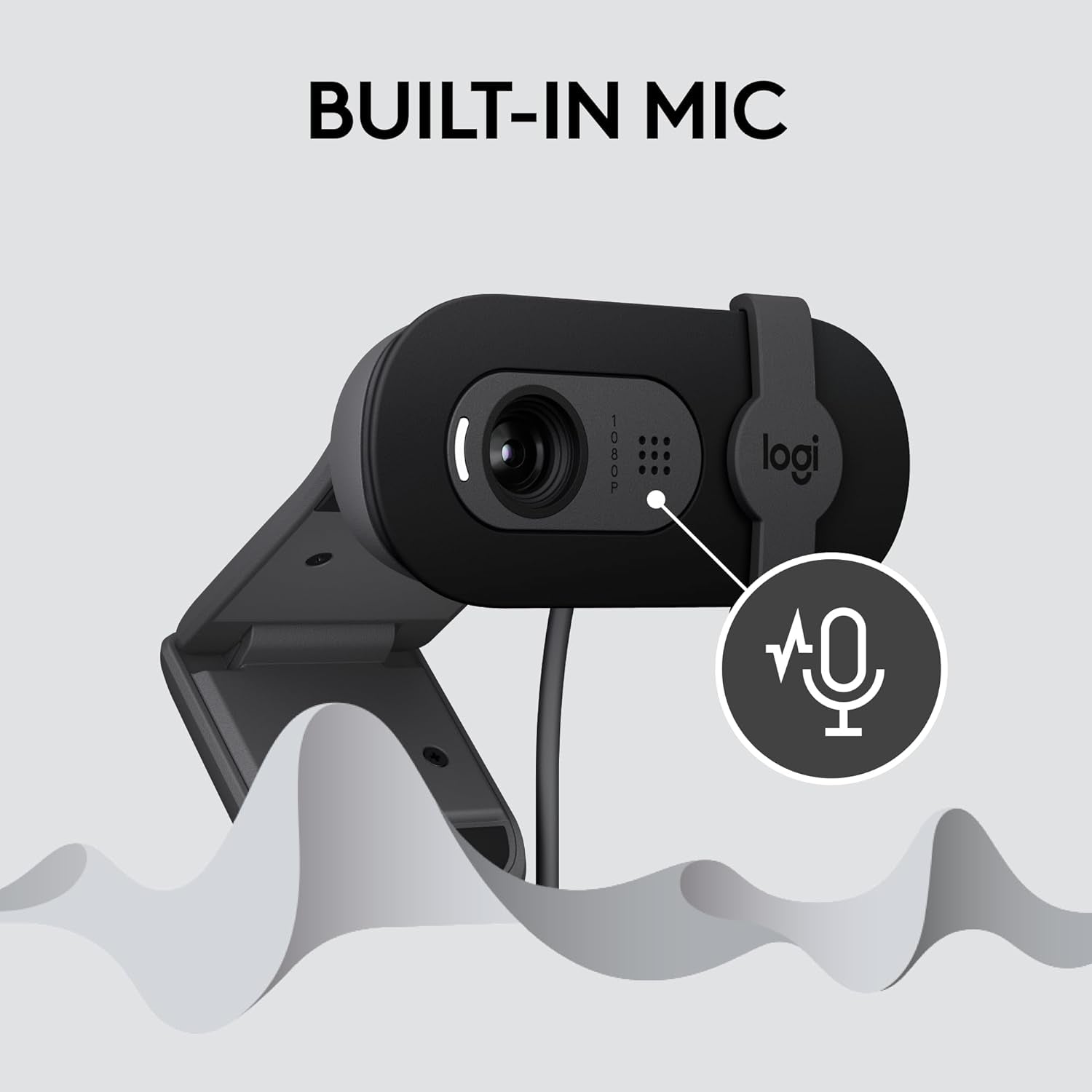 Logitech Brio 101 Full HD 1080P Webcam Made for Meetings and Works for Streaming — Auto-Light Balance, Built-In Mic, Privacy Shutter, USB-A, for Microsoft Teams, Google Meet, Zoom, and More - Black
