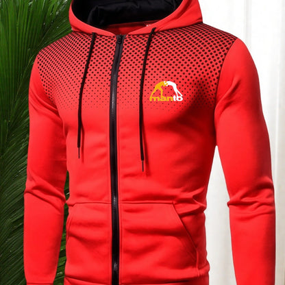 Men'S Electric Hooded Zipper Jacket - Full-Zip Workwear Coat with Belt Pocket, Heavy-Duty Construction, Full-Zip Closure & Belt Design for Plumbers, Casual Wear, Durable Fabric, Outdoor Workers