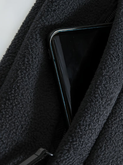 Men's Warm Stand Collar Cardigan Jacket, Honeycomb Heat-Retaining Graphite Lining, Thermal Insulation, Warmer Upper Body, Quality Men's Wear, Warm Lining, Carbon Fiber Technology - Full-Zip Winter Coat, Full-Length Zipper, Ma