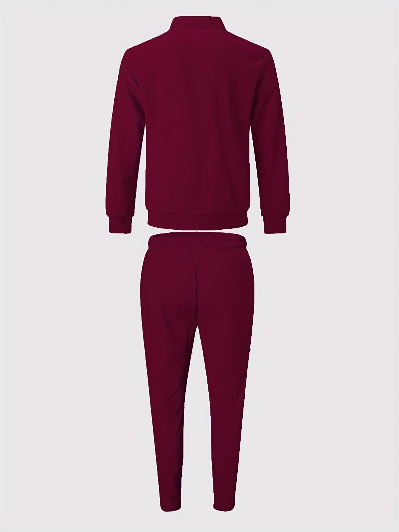 Men's Casual 3-Piece Knit Set with Zipper Jacket & Drawstring Pants