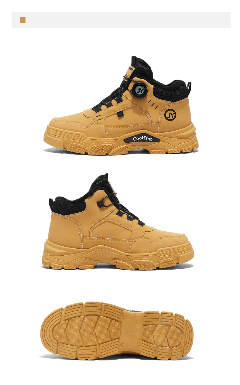 Տղամարդկանց նոր ձմեռային հաստ շերտով կոշիկներ, երեք գույնի, հարմարավետ և տաք, հեշտ հագնվող/հանվող, բռնակի դիզայնով, հարմար է բացօթյա ձյան, լեռնագնացության և լեռնագնացության համար։