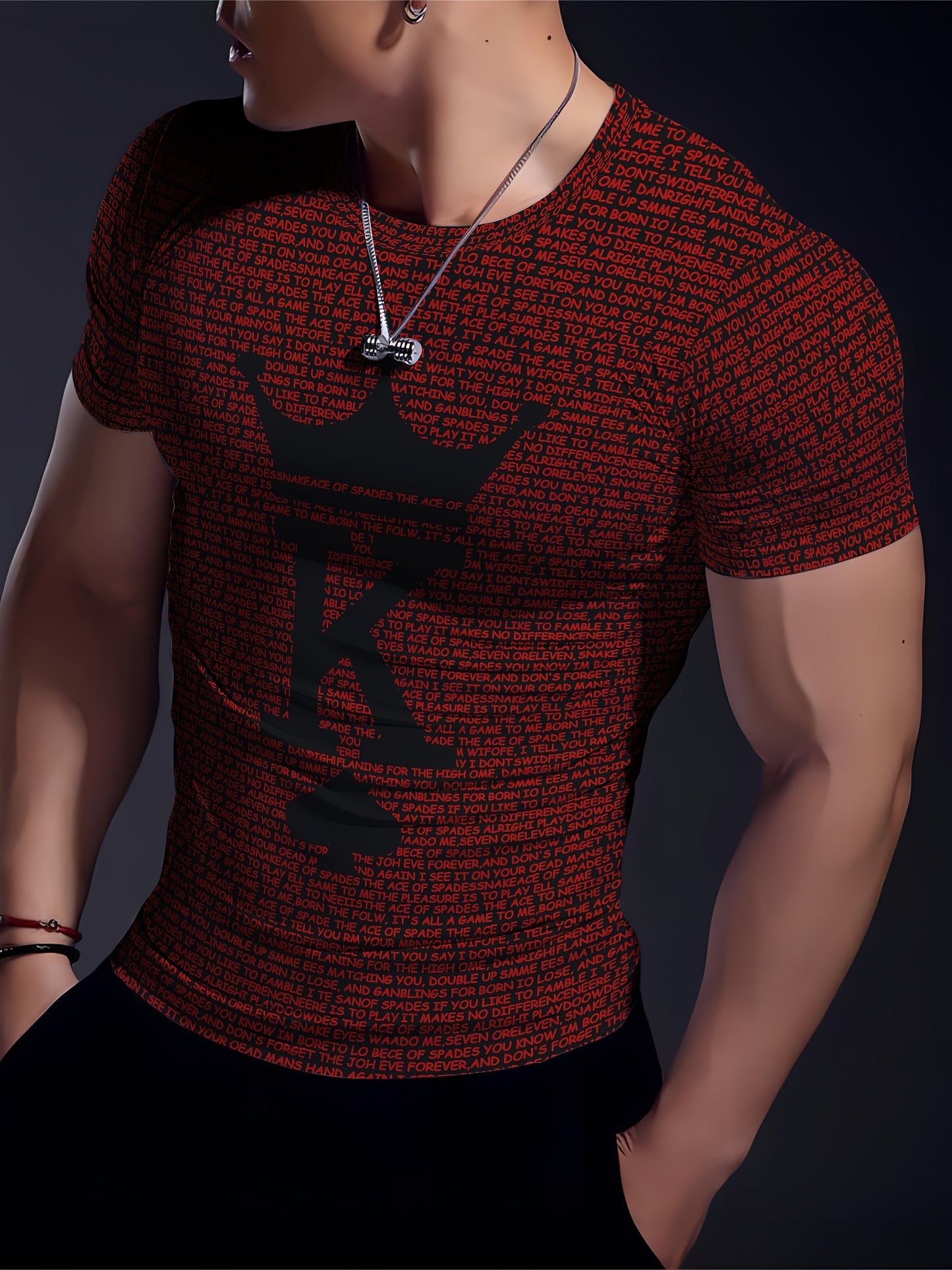Lucky T-Shirt Men's Classic Geometric Long Sleeve T-Shirt - Tear-resistant, high-stretch, knitted fabric - Suitable for sports, training, yoga, running, hiking and casual wear