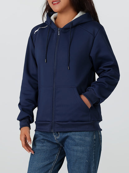 Կանացի ծանր ձմեռային բաճկոն - Ջերմամեկուսացված սառը եղանակի բաճկոն՝ ամբողջական կայծակաճարմանդով, մեծ առջևի գրպաններով - Մանուշակագույն վերնազգեստ առօրյա և պաշտոնական միջոցառումների համար - Ոչ ձգվող պոլիեսթերային գործվածք - Հեշտ խնամքի կանացի վերնազգեստ,