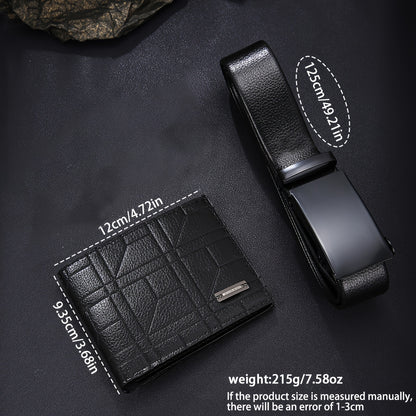 2pcs of Men'S Wallets + Men'S Belt, Stylish And Casual Business Elegant Versatile Men'S Wallet, Suitable for Daily Use, a Gift for Fathers on Christmas And Valentine'S Day, a Must-Have for Trendy Men, No Gift Box Included
