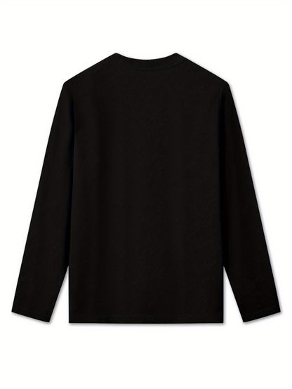 Women'S Christmas Long Sleeve T-Shirt - Santa Claus & Holiday Graphic Tee, Machine Washable Everyday & Party Outfit for Christmas, New Year'S Eve - Non-See-Through Casual Top, Christmas Shirts, Festive Attire, Round Neckline